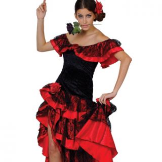 Kostüm Spanierin Senorita Erwachsene Party Salsa Verkleidung Größe