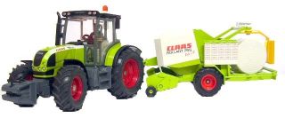 Siku 7605 Claas Ares 697 ATZ Traktor mit Uniwrap 1 32 Farmer Anhaenger