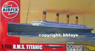 700 Schiff Airfix 50104 R.M.S. Titanic Bausatz mit Farben, Kleber