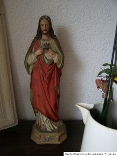 Heilige Figur Jesus 44 cm Alt aus gips Frankreich Shabby Chic