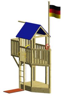 WINNETOO Spielturm Klettergerüst mit Sandkasten und Balkon GP707
