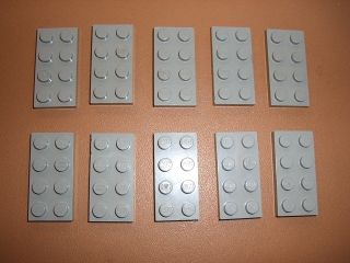Lego 10x Platte 2x4 grau egr67