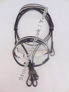 YESRD Leather Horse Dressage Bridle with Leather Rein LDB 07