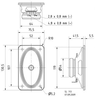 Visaton SL 713 Ovaler Breitbandlautsprecher 4 Ohm