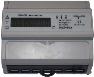 Dreh  Stromzähler digital S0 LCD 3x20(80)A  DRT728D 