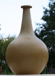 RUDI STAHL Künstler Studiokeramik gelb signiert groß Kolbenform Vase
