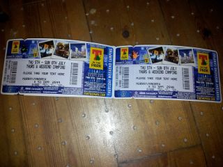 X2 T IN THE PARK TICKETS 2012 FULL WEEKEND THURS   SUNDAY WITH CAMPING