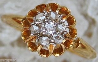 Diamantringe 18kt 750 Gold Ring Antik Altschliff Diamant Ring Diamant