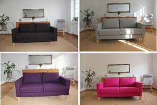 Bezug für IKEA KARLSTAD 2er Sofa, 2 Sitzer, Silver Cloud (grau