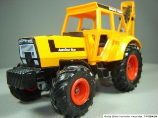 Deutz Fahr Agrostar m. Heckbagger orange Traktor Siku Farmer 132 3756