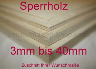 Sperrholz 18mm Birke 1525x760mm Sperrholzplatten Multiplexplatte