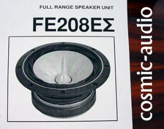 2x Fostex FE 208EZ Sigma Full range 208 EZ FE208EZ