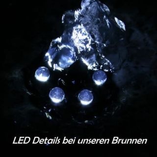 Granitbrunnen LINO LED beleuchtet Brunnen Schwarz Granit massiv mit