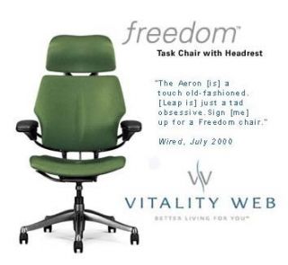 HumanScale Freedom Home Office Chair Titanium Frame & Base Sage Wave