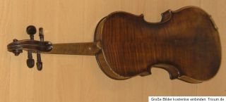 Alte antike Violine Geige mit Bogen und Koffer Gestempelt Amati