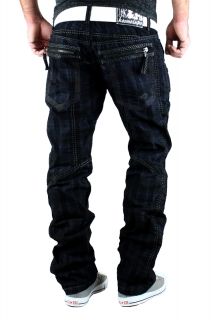 KOSMO LUPO Jeans Designer Hose Schwarz mit Zipper Cargo Clubwear W31