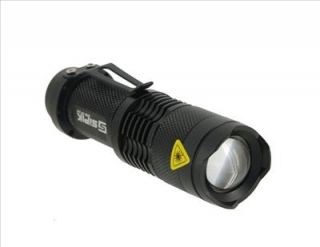 Sipik SK68 Mini Adjustable Zooming Aluminum Alloy LED Flashlight Black