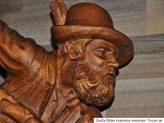 Der Jäger riesige Meraner Holzfigur 60cm von G.Perathoner Holz