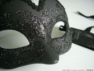 kleine original venezianische Maske mit Federn Karneval
