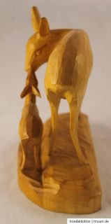Holz Reh Ricke Rehkitz Bambi Jagd Holz Skulptur Holzschnitzerei