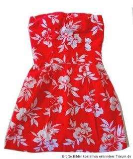 Hollister ♥ Sommerkleid ♥ Bandeau ♥ Blumen rot ♥ GR. S / 36