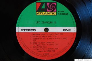 Led Zeppelin 3 Vinyl LP Mint JAPAN Press OBI P 10106A