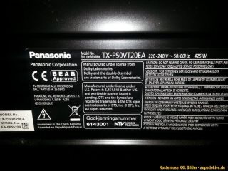 Panasonic Viera TX P50VT20E 127 cm (50 Zoll) 3D 1080p HD Plasma