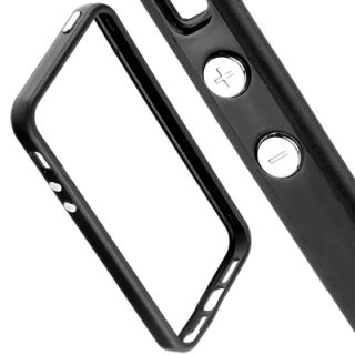 Bumper schwarz f Apple iPhone 5 Tasche Frame Hülle black mit Alu