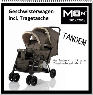 2013 Geschwisterwagen Tandem incl. Softtragetasche 819 Mud Sand