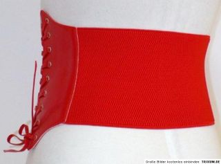 Extra breiter Gürtel Stretch Korsage knall rot Mieder Klettverschluss