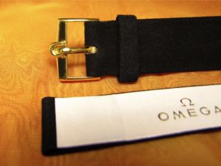 Omega Armband, 18, echt Wildleder schwarz, Dornschließe