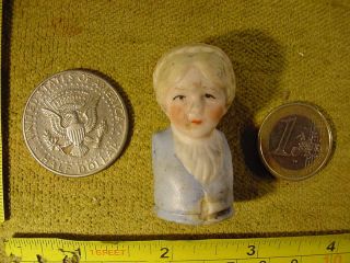 Porzellan , pincushion Doll head age 1860 Hertwig Lot 829
