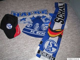 Schalke 04   Fanpaket Set aus Basecap, Mütze und 2 Schals Fanartikel