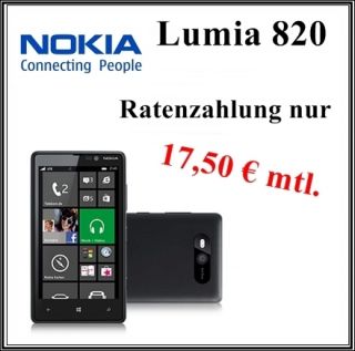 Nokia Lumia 820 8GB schwarz günstig monatlich abzahlen   NEUHEIT