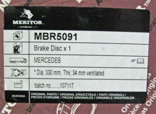 Bremsscheibe MBR5091  Mercedes Atego 17,5 712 823 hi