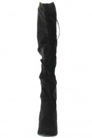 Schwarz Overknee Stiefel Designer Damenstiefel 10 cm Pfennigabsatz