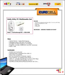 Hello Kitty PC Set  USB Maus + Cardreader + USB HUB Geschenk Computer