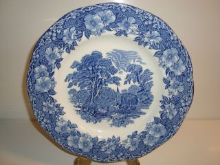 Keramik Teller Enoch Wedgwood Woodland England China Blau founded in