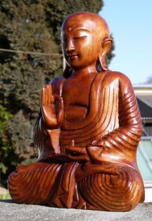 Sehr schöner BUDDHA Meditation Mönch HOLZ BUDDA Feng Shui 838
