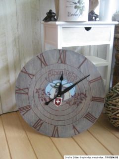 Grosse Landhaus Wanduhr Holz Uhr Shabby Chic 60 cm Deko Diele Büro