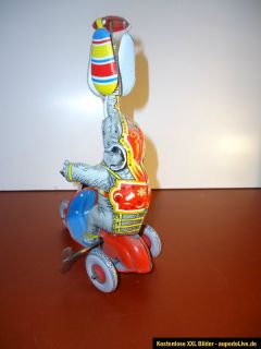 Sehr altes Blechspielzeug Elefant auf Dreirad Roller  Rar Top