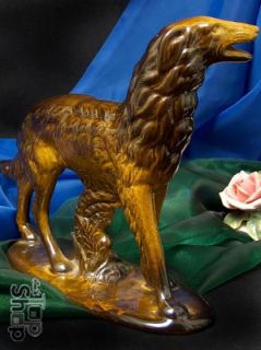 BARSOI HUND Russischer Windhund  Alte Keramikfigur Keramik Skulptur