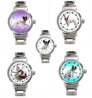 Französische Bulldogge Italian Charm Uhren für Damen und Mädchen