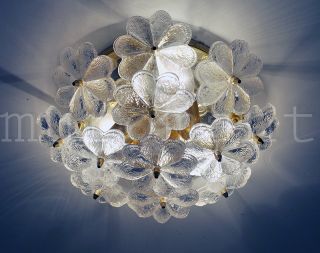 of 3) Small Crystal Floral Flush Mount PALME CHANDELIER Germany