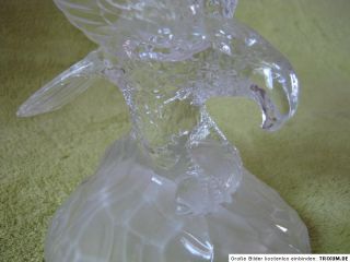 Glasfigur Glas figur Adler fängt Fisch Paperweight Glasobjekt 908g