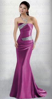 A902L Mermaid Abendkleid Ballkleid Partykleid Verlobungskleid rotlila