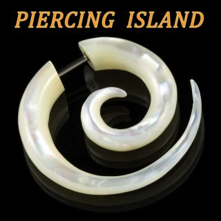 Ohrringe Spirale Fake Plug Piercing Perlmutt F107