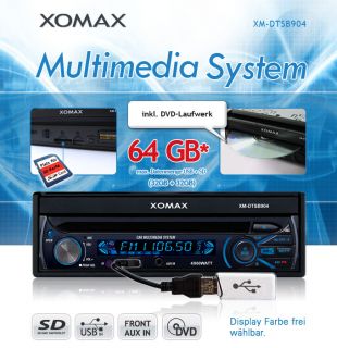 18cm/7 DVD CD Autoradio  MPEG4 WMA BLUETOOTH USB SD