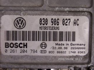 VW ECU POLO 1,4 030906027 AC 030 906 027 0261204794 STEUERGERÄT