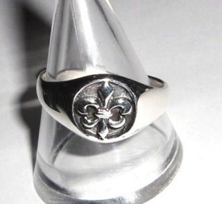 925 Silber Damen + Herren Ring französische Lilie Fleur de Lys Ring